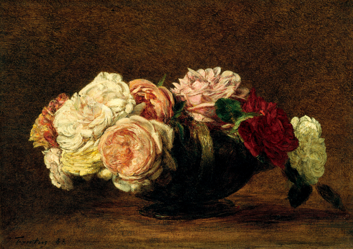  方丹·拉图尔 Fantin-Latour 碗中的玫瑰 Roses in a Bowl